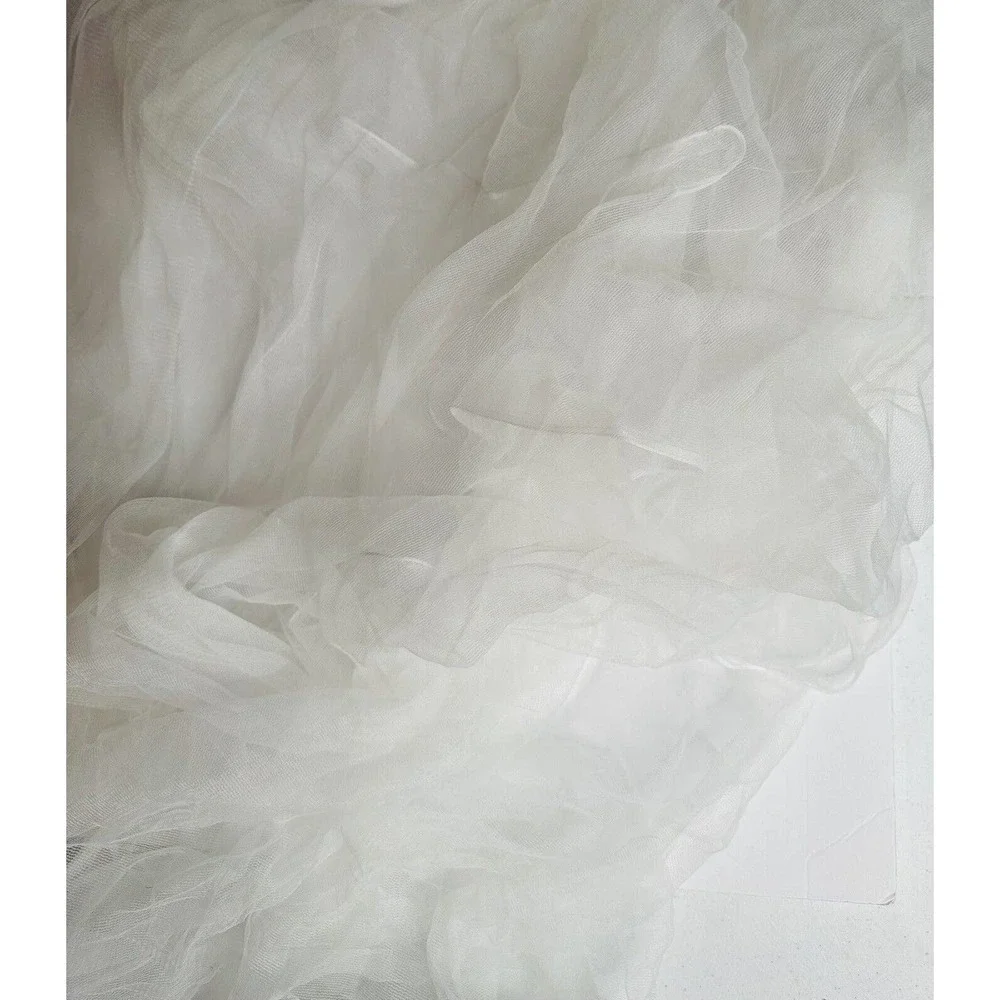 Scary Ghost White Plastic Face Mask Decor with Long White Flowy Tulle